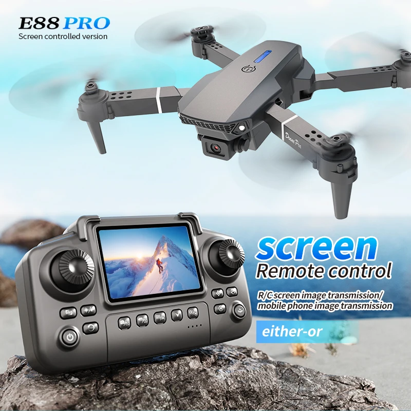 Drone Ae Rc - Dron Profesional E88 PRO con Pantalla,