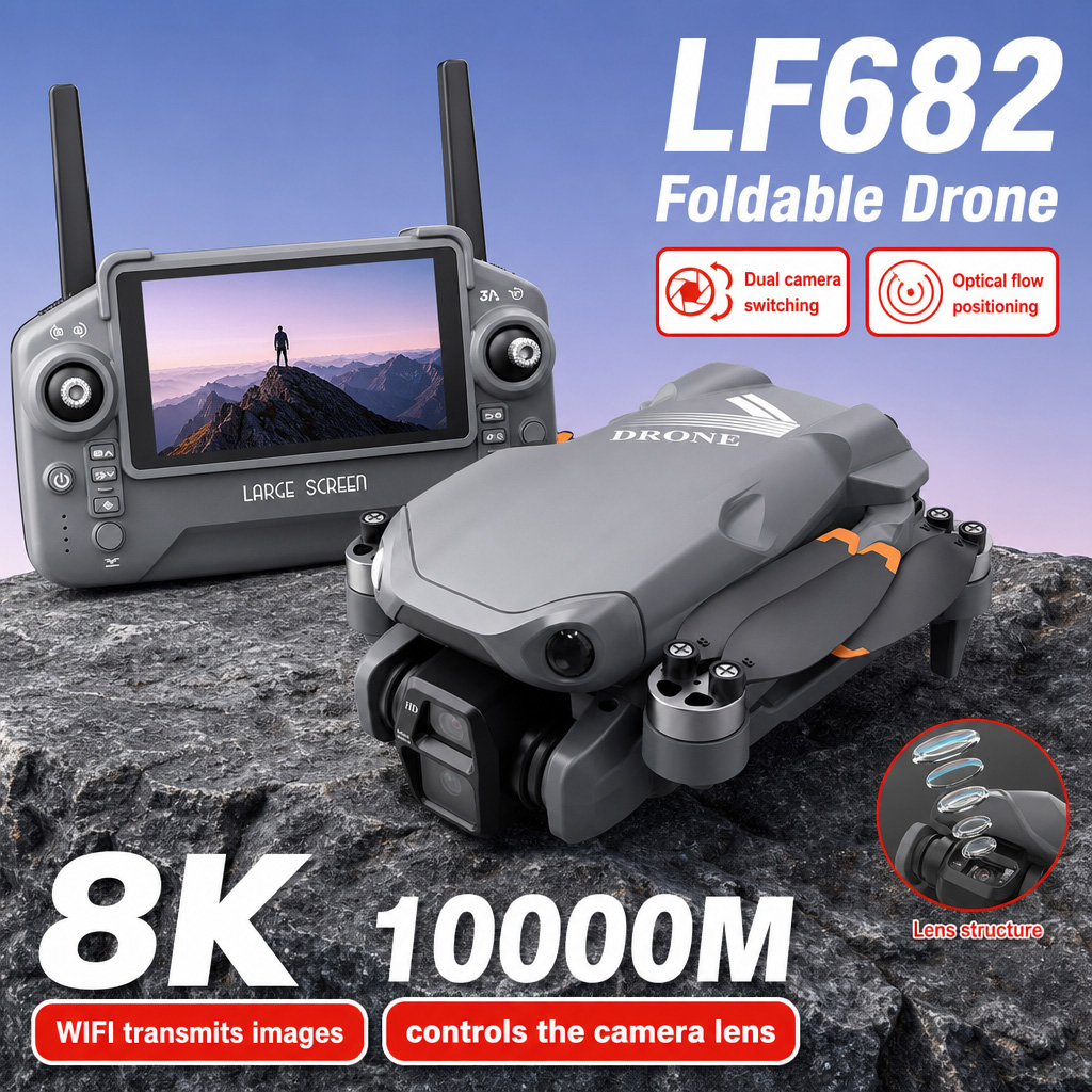 Drone Dji Rc Mini - Dron Aéreo LF682 con Cámaras Duales